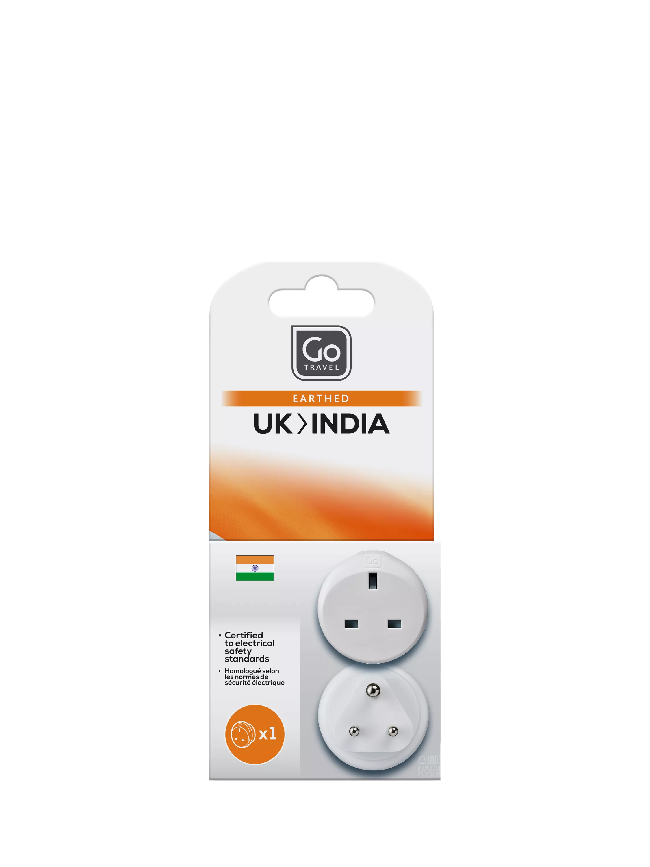 Go Travel India travel adapter - British product