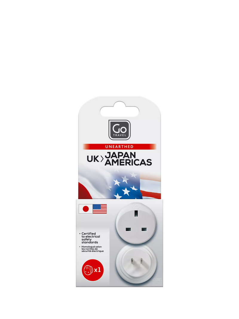 Go Travel travel adapter for Japan and Americas (British brand)