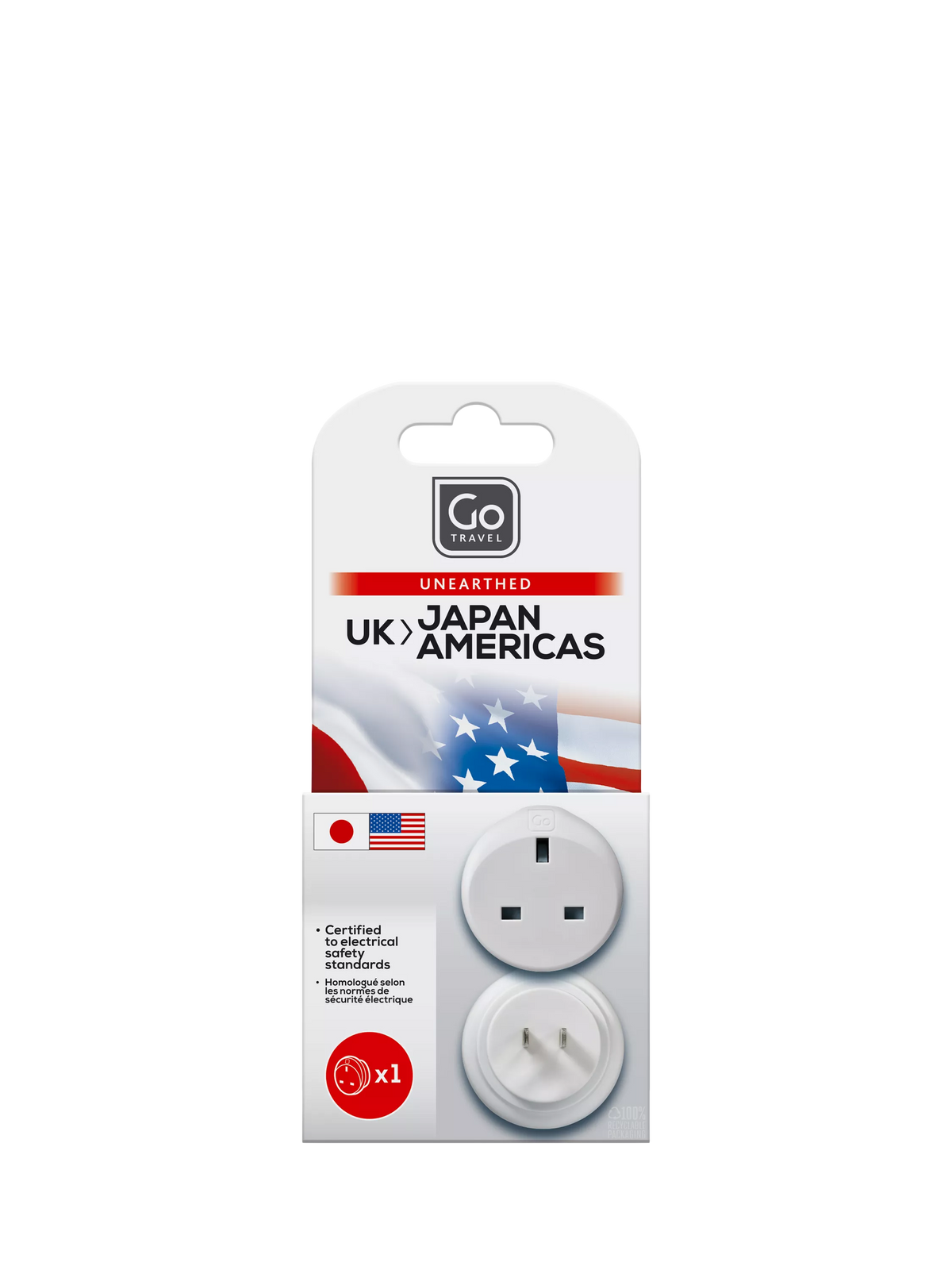 Go Travel travel adapter for Japan and Americas (British brand)