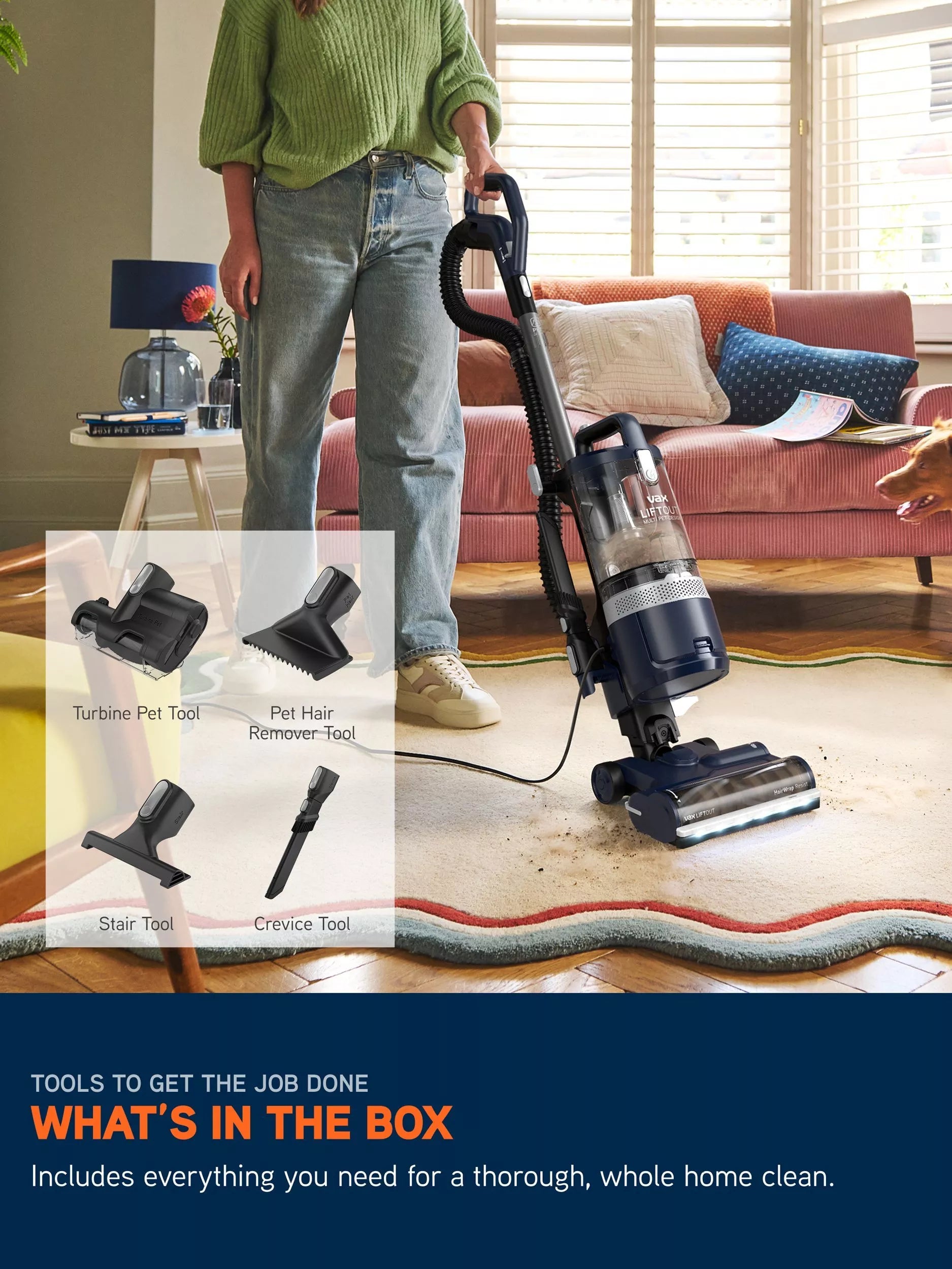 Vax LiftOut Multi Pet upright vacuum cleaner Blue Graphite, UK version