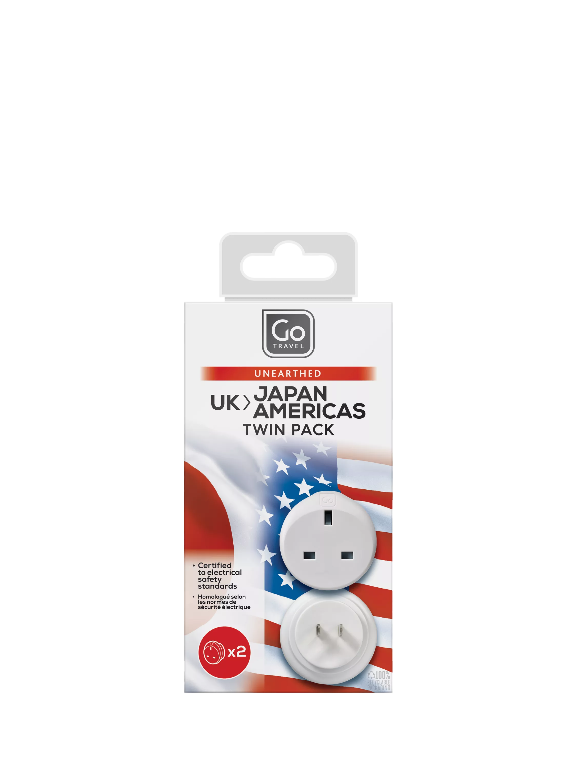 Go Travel travel adapter pack of 2 (British brand)