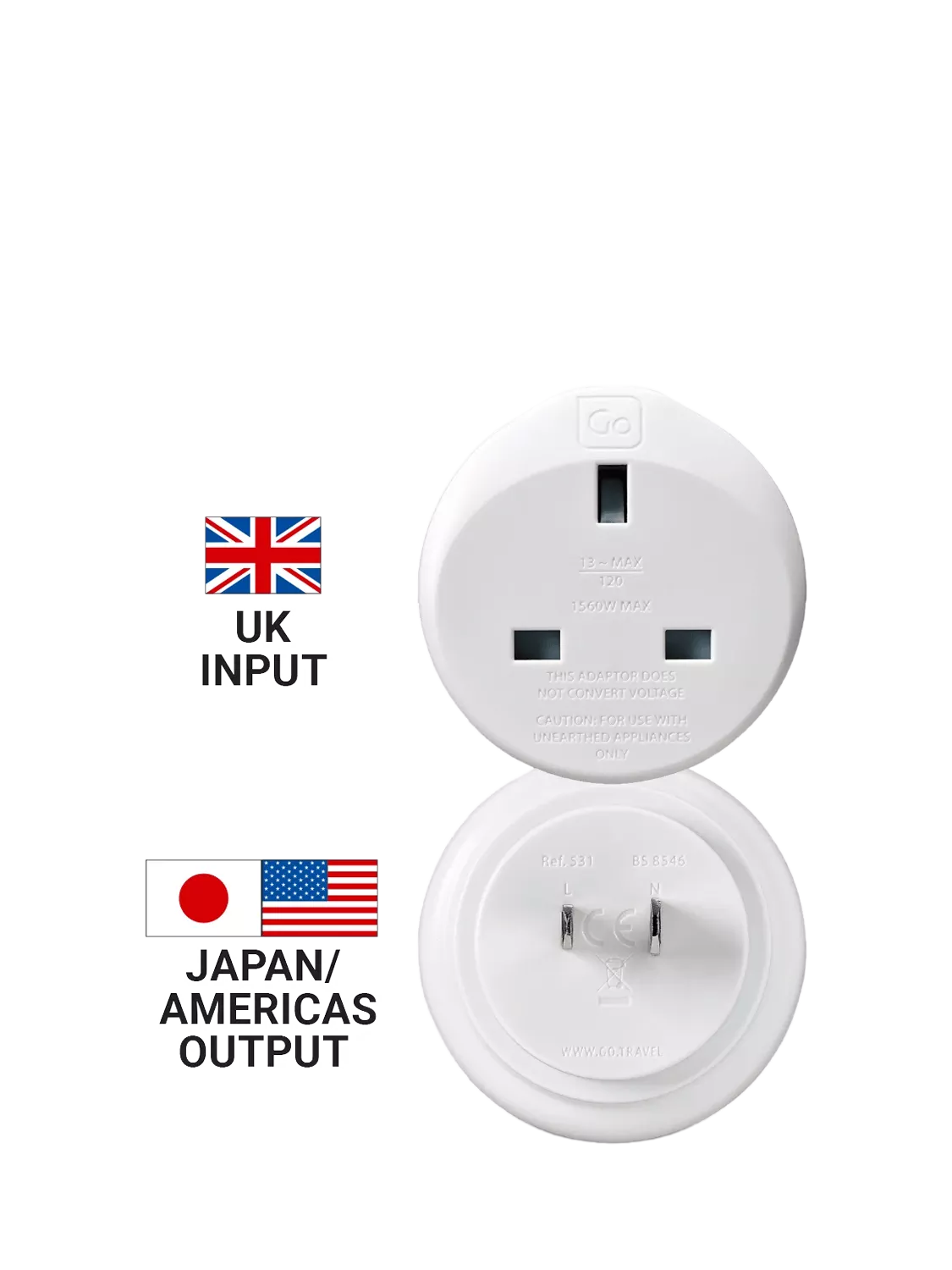 Go Travel travel adapter pack of 2 (British brand)