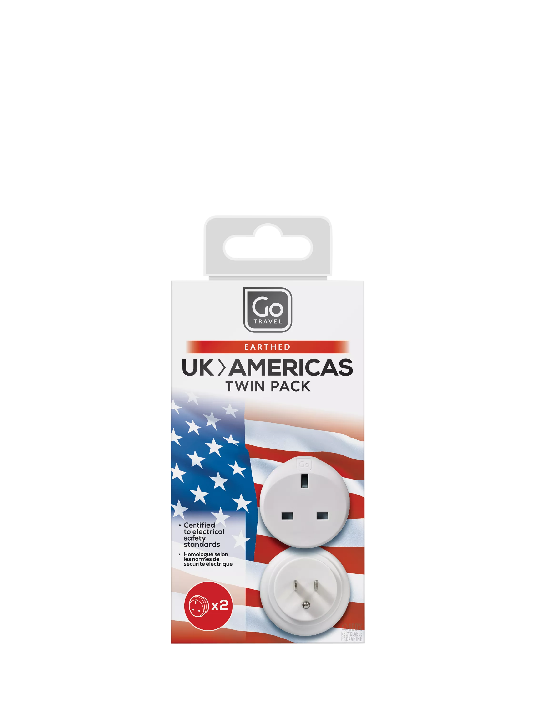 Go Travel travel adapter pack of 2 - British product