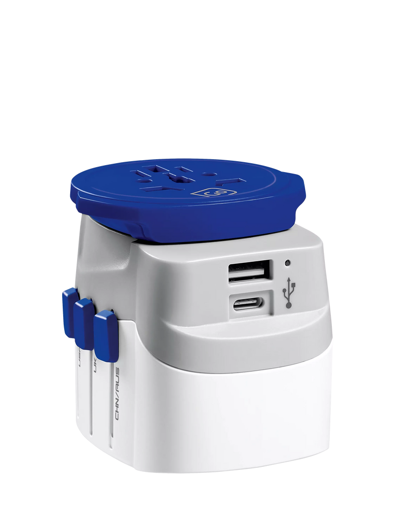 Go Travel USB-A and USB-C travel adapter, imported from the UK