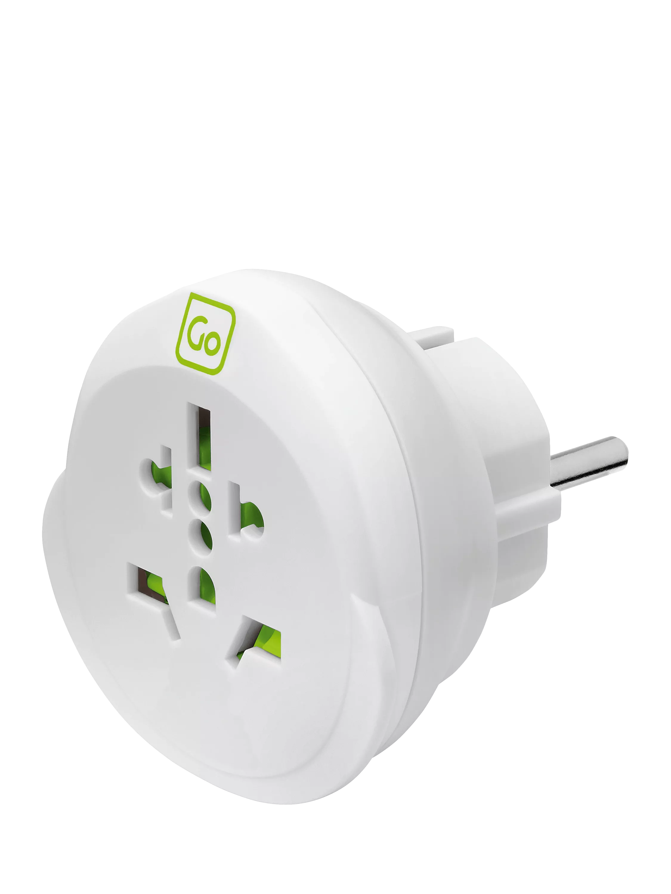 Go Travel Europe travel adapter compact lightweight earthed certified, imported from the UK