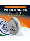 Go Travel India USB-C charger adapter compact design, imported from the UK