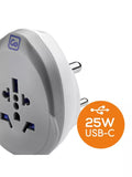 Go Travel India USB-C charger adapter compact design, imported from the UK