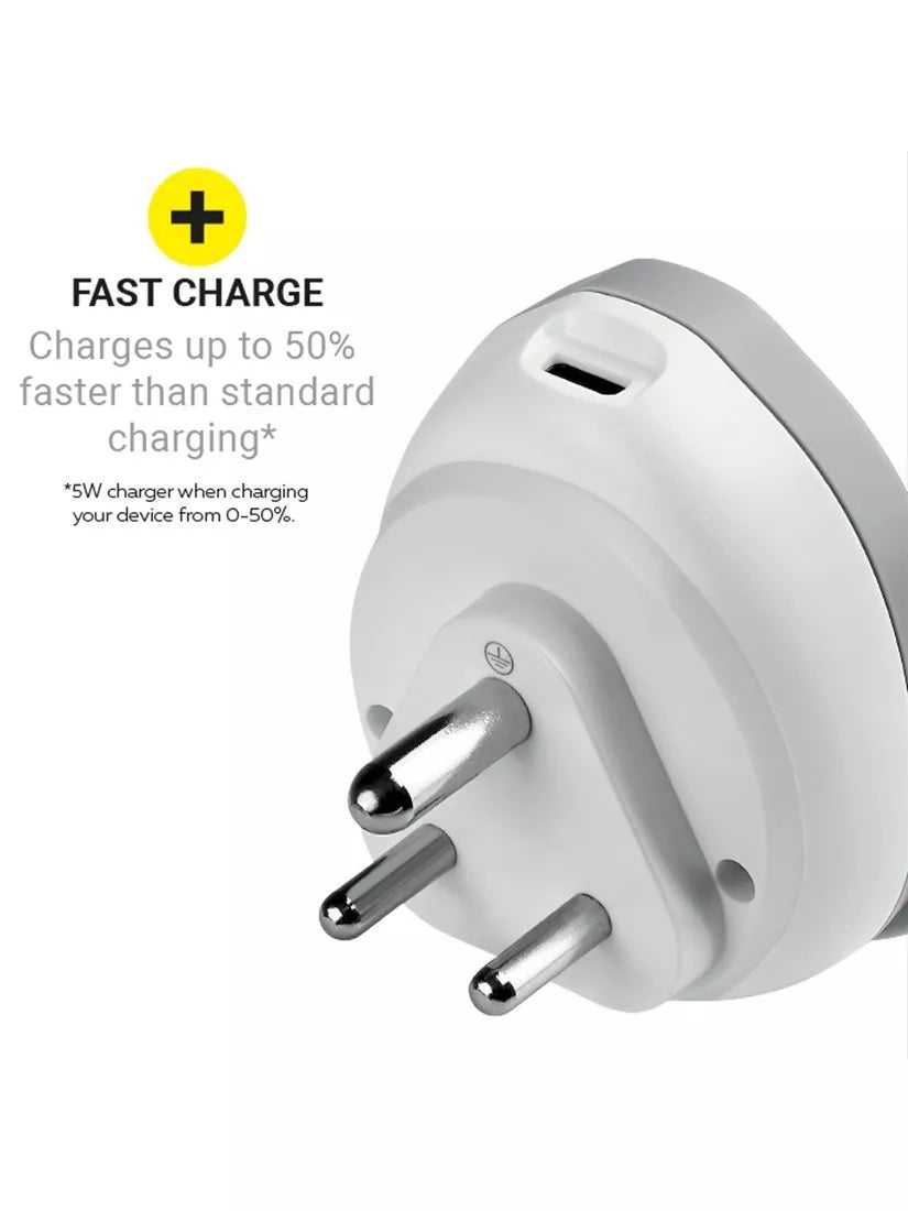 Go Travel India USB-C charger adapter compact design, imported from the UK