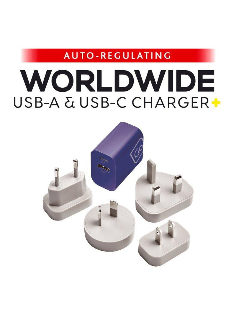 Go Travel worldwide dual-port USB charger - British product