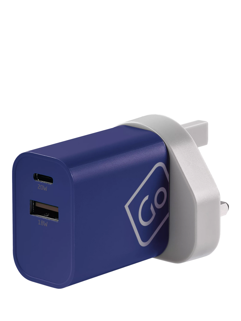 Go Travel worldwide dual-port USB charger - British product