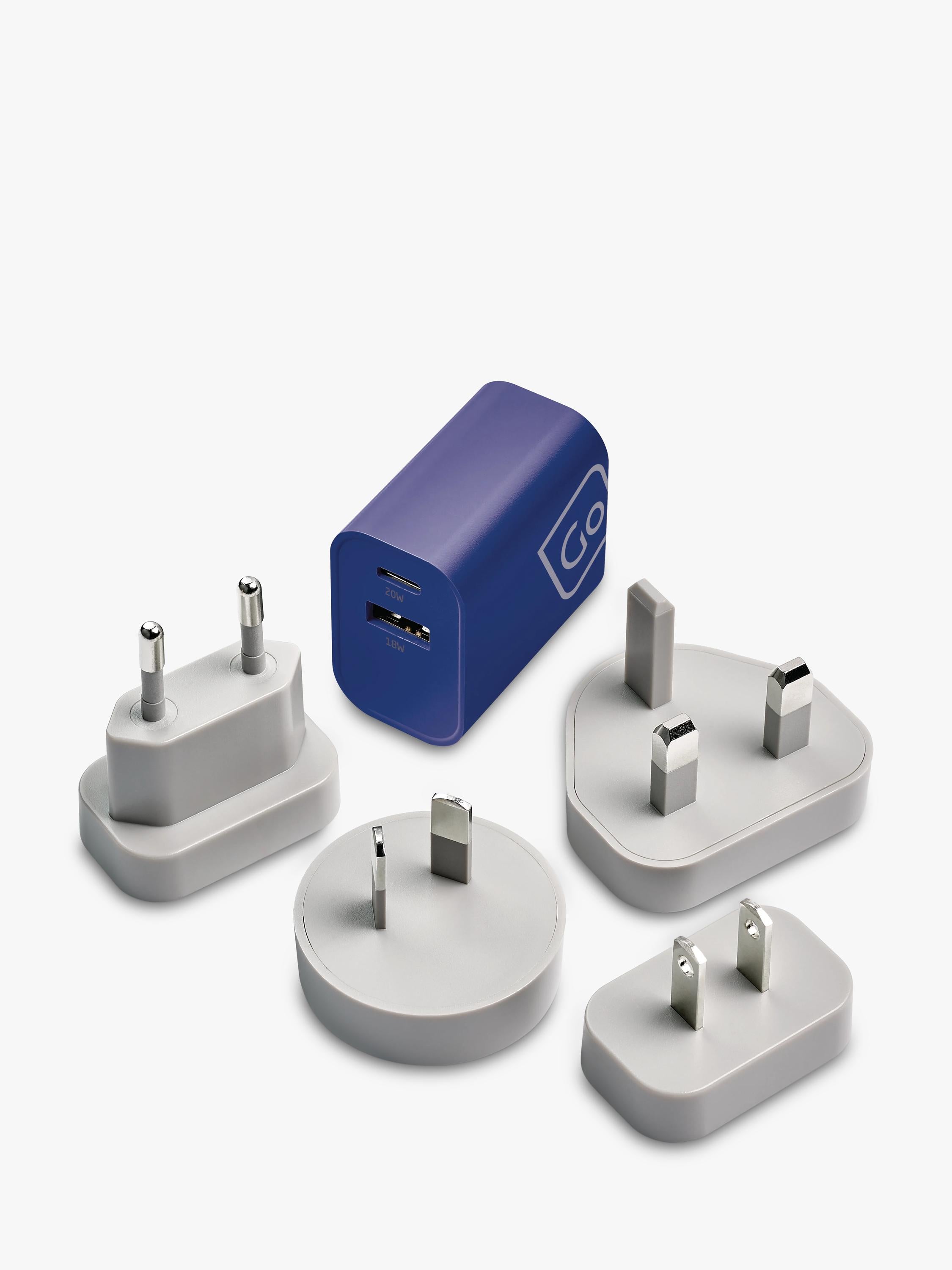 Go Travel worldwide dual-port USB charger - British product