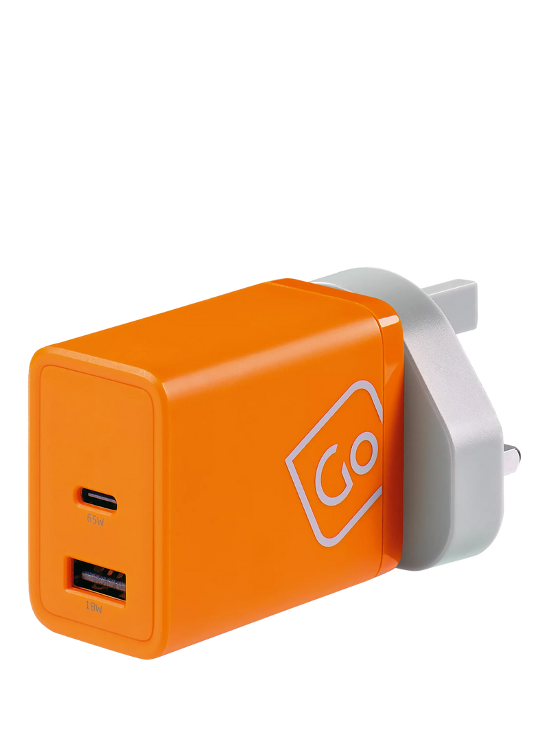 Go Travel GaN charger 65W USB-C USB-A (British brand)