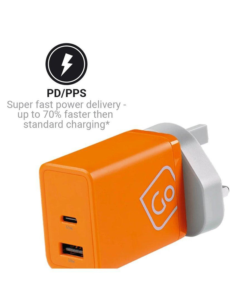 Go Travel GaN charger 65W USB-C USB-A (British brand)
