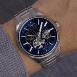 Rotary APEX100 men's watch silver bracelet black dial, UK version