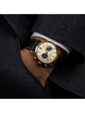 Rotary 1895 Chronograph men's watch gold leather strap, UK version