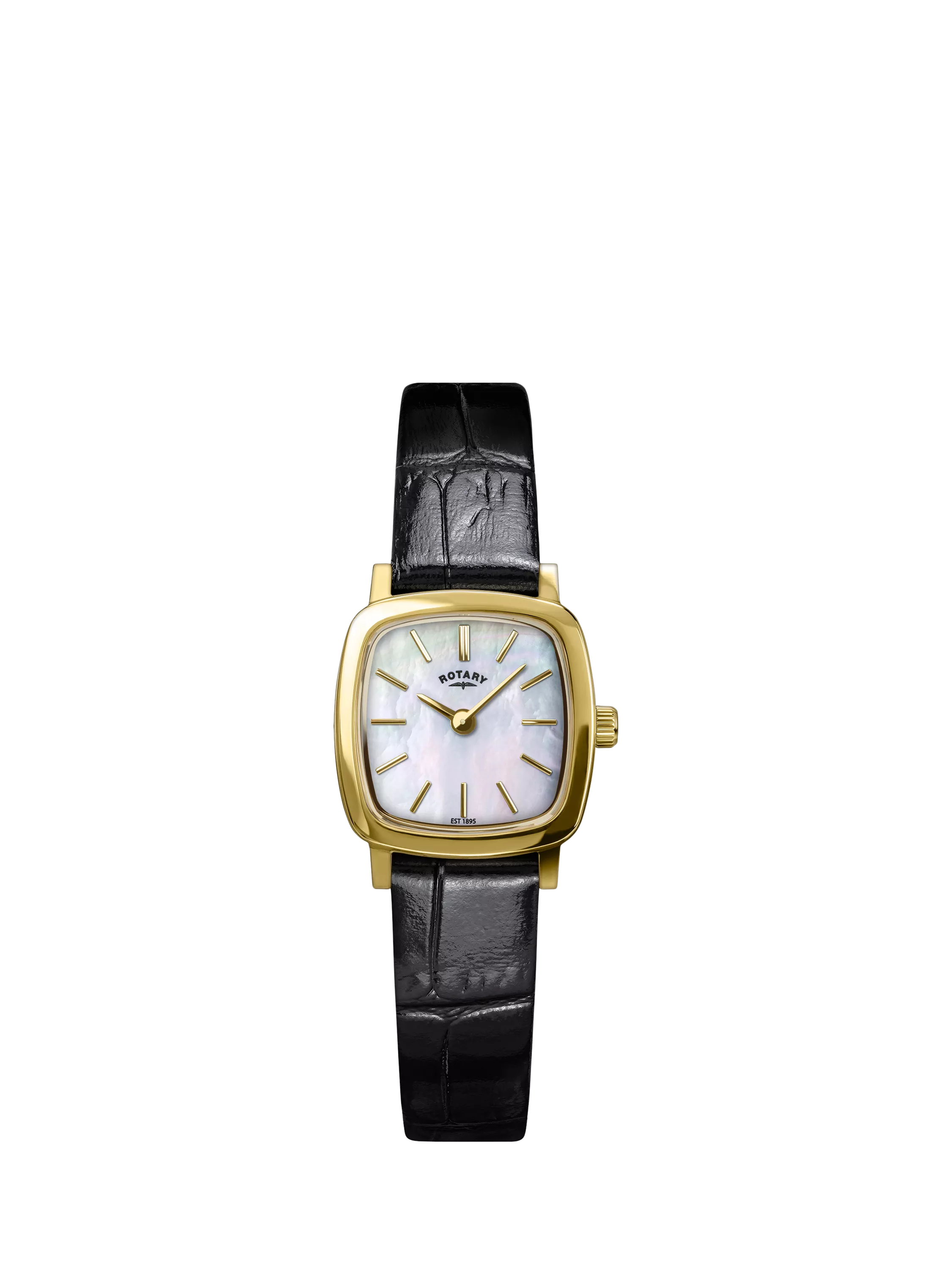 Rotary RLS10046/41 Women's Heritage Astoria Square Leather Strap Watch, Gold