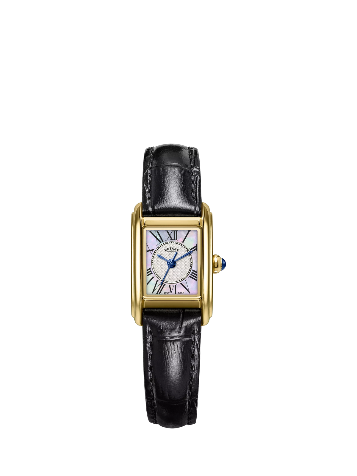 Rotary Heritage Astoria women's gold watch 24mm black leather strap, UK version