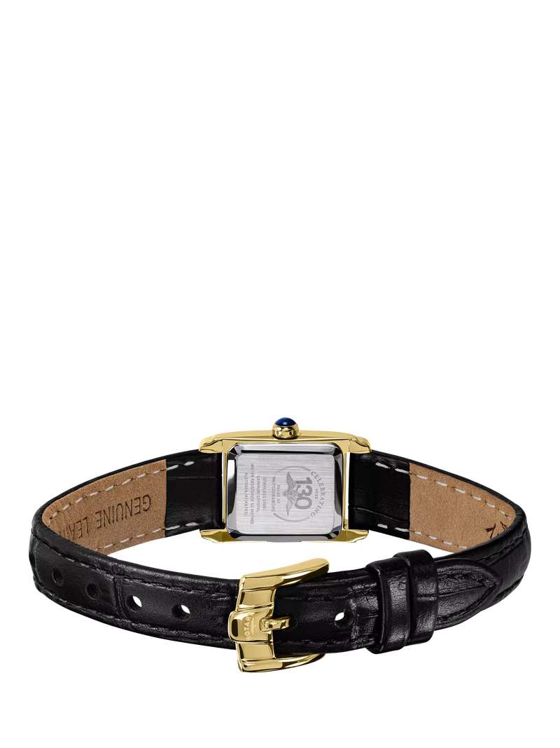 Rotary Heritage Astoria women's gold watch 24mm black leather strap, UK version