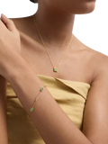 Astley Clarke gold gemstone station bracelet with green chalcedony and white sapphire, imported from the UK