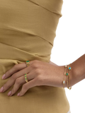 Astley Clarke gold gemstone station bracelet with green chalcedony and white sapphire, imported from the UK