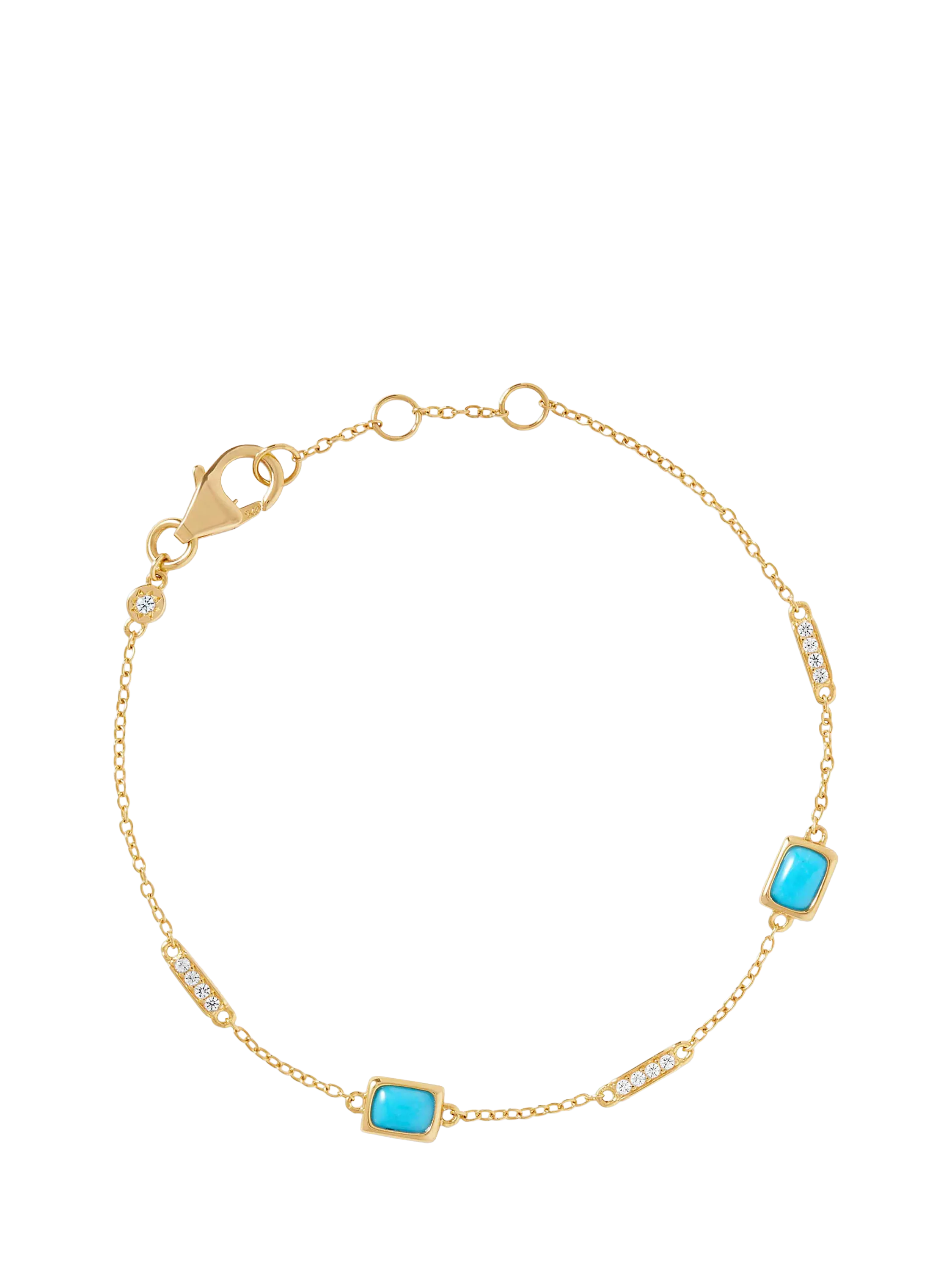 Astley Clarke gold vermeil station bracelet turquoise white sapphire (British brand)