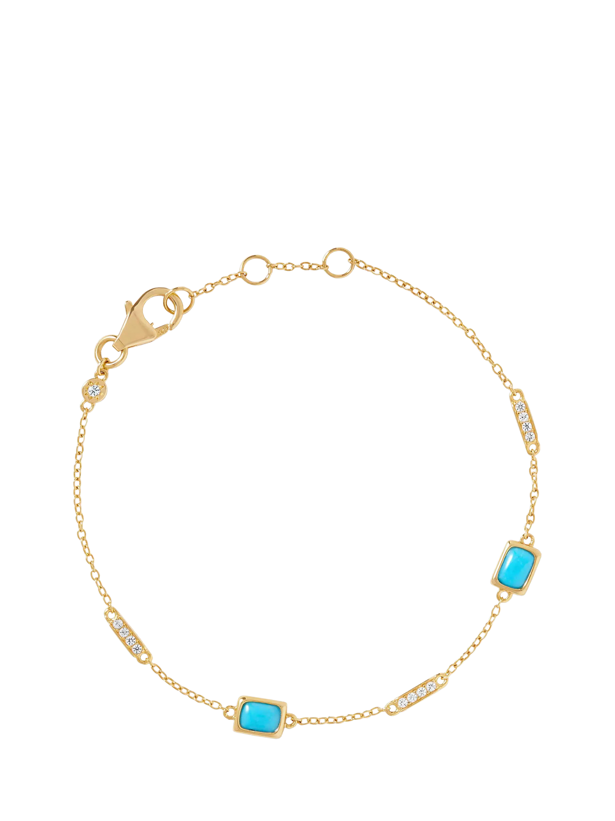 Astley Clarke gold vermeil station bracelet turquoise white sapphire (British brand)