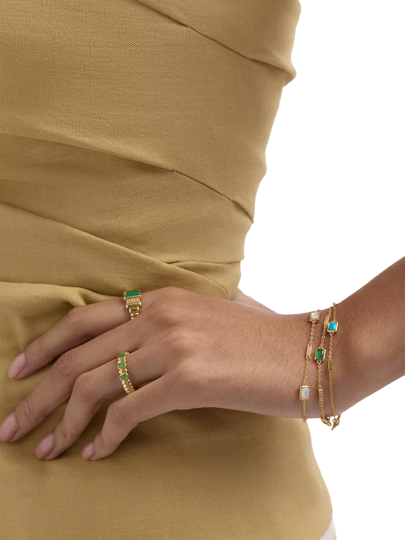 Astley Clarke gold vermeil station bracelet turquoise white sapphire (British brand)