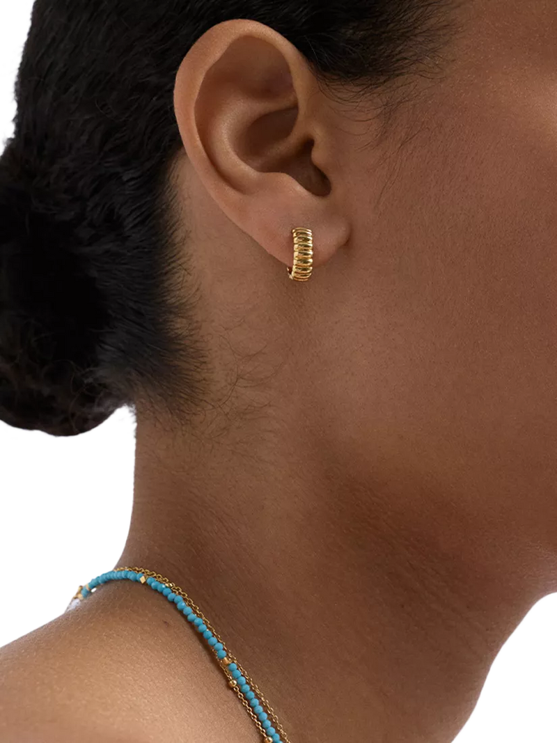 Astley Clarke gold huggie hoop earrings, UK version