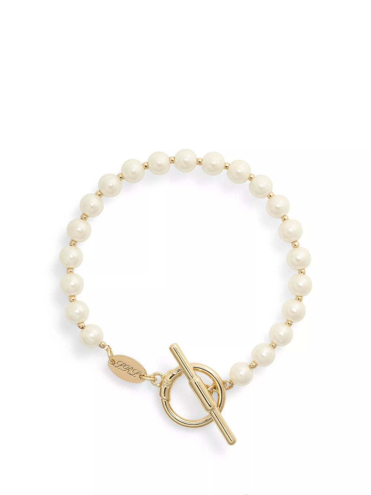 Ralph Lauren faux pearl bracelet gold white, UK version