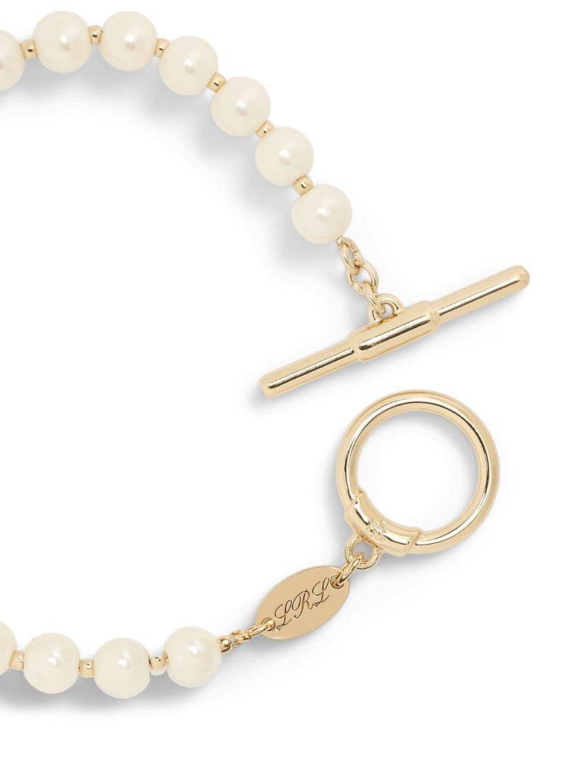 Ralph Lauren faux pearl bracelet gold white, UK version