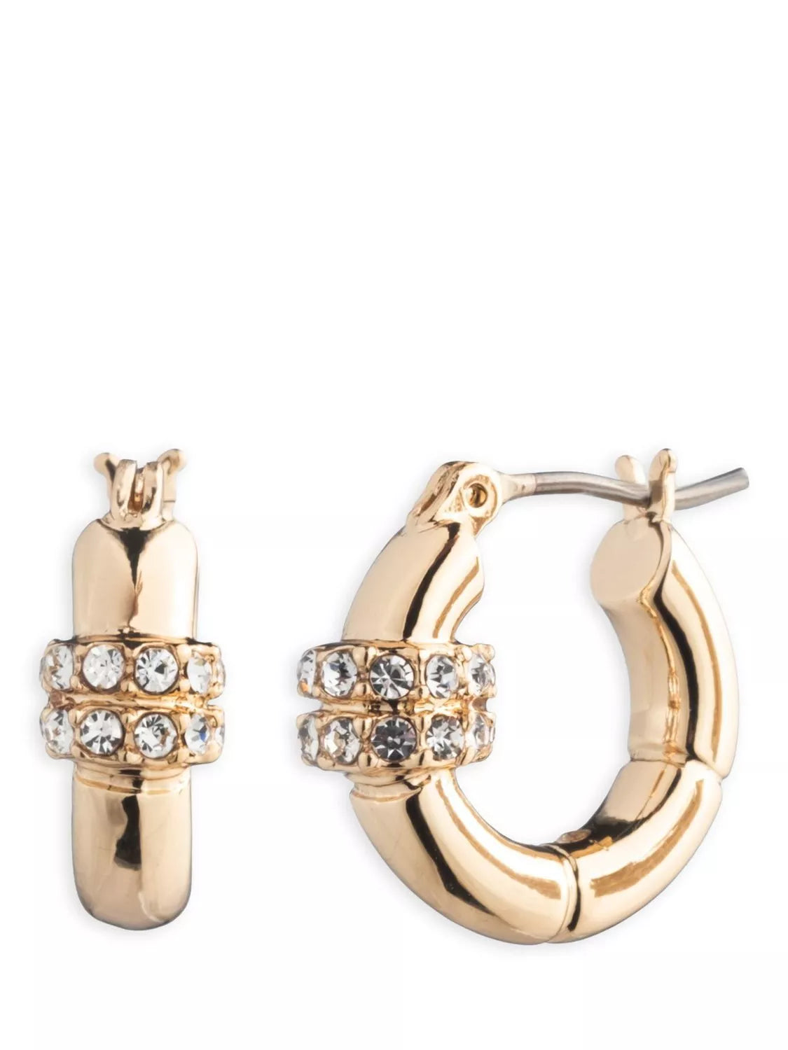 Lauren Ralph Lauren Lindella Pave hoop earrings, gold tone, UK version