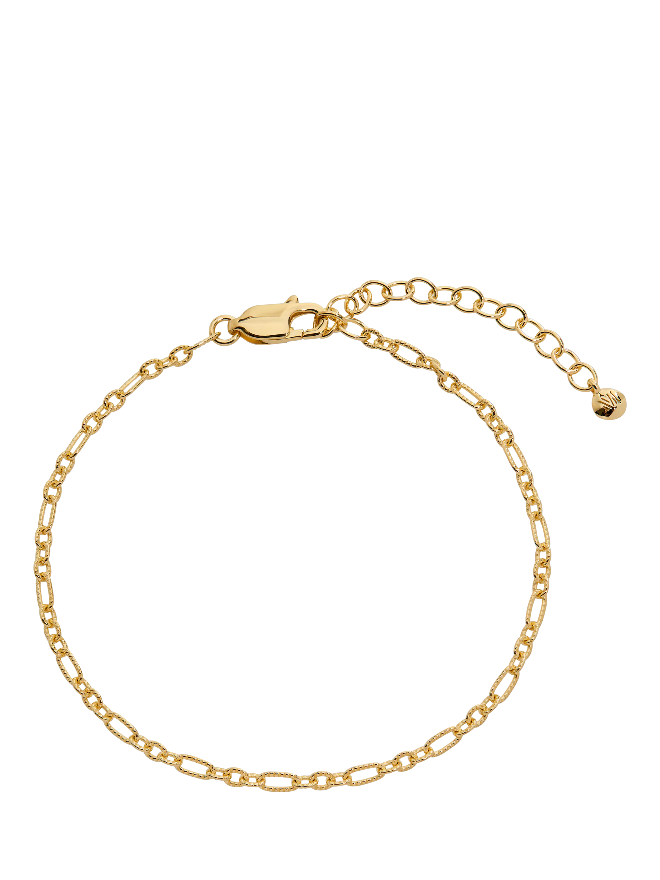 Monica Vinader gold textured link chain bracelet, UK version