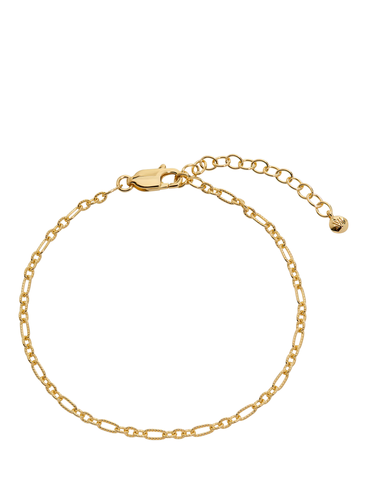 Monica Vinader gold textured link chain bracelet, UK version