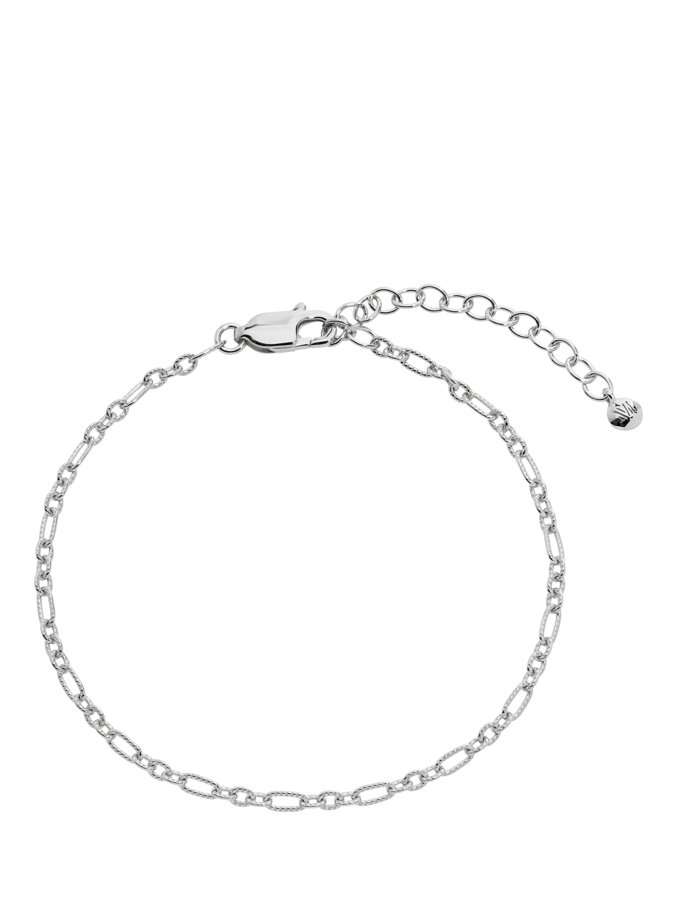 Monica Vinader silver textured link chain bracelet (British brand)