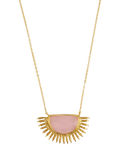 Ottoman Hands Sunrise Rose Quartz necklace gold, imported from the UK