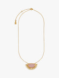 Ottoman Hands Sunrise Rose Quartz necklace gold, imported from the UK