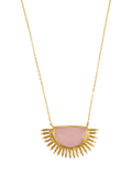 Ottoman Hands Sunrise Rose Quartz necklace gold, imported from the UK