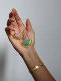 Ottoman Hands Sunrise Rose Quartz necklace gold, imported from the UK