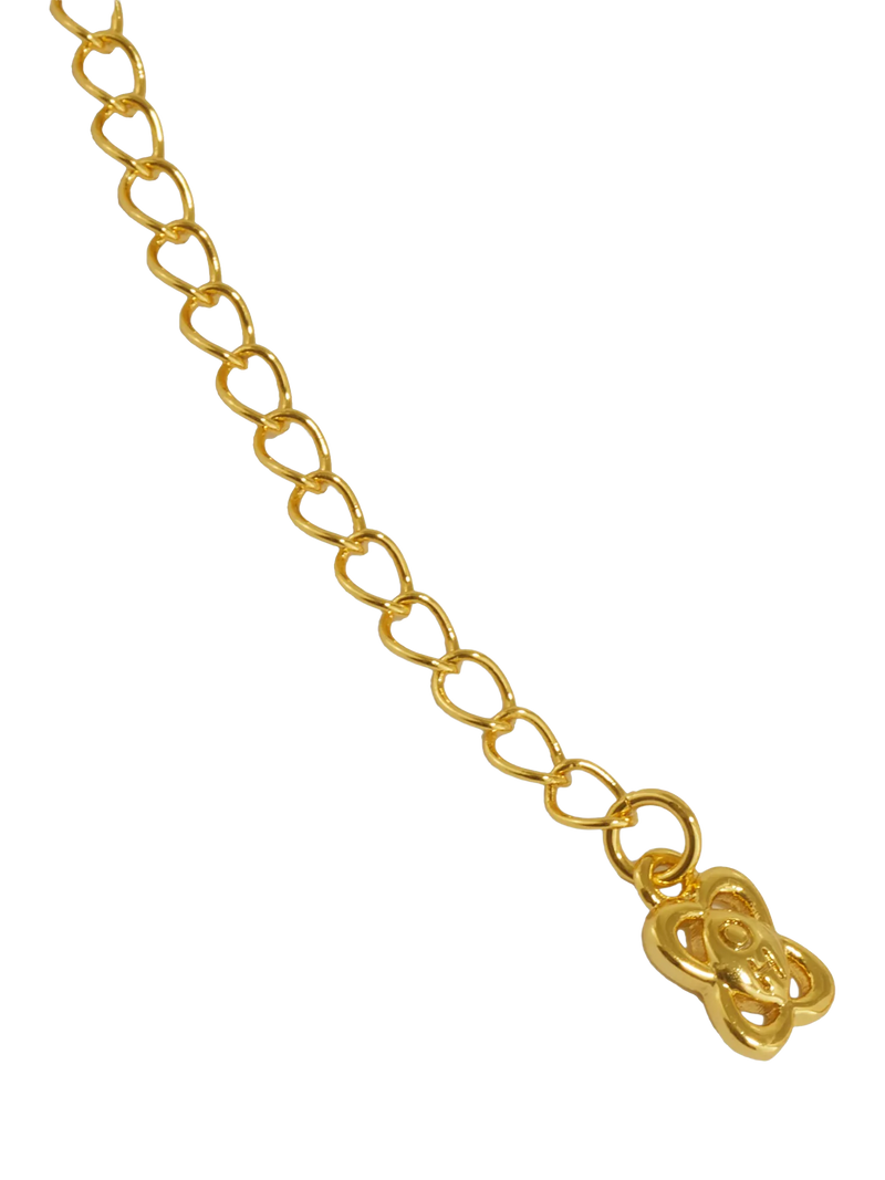 Ottoman Hands lapis pink jade beaded necklace gold, UK version