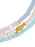 Ottoman Hands waterproof layered beaded necklace gold (British brand)