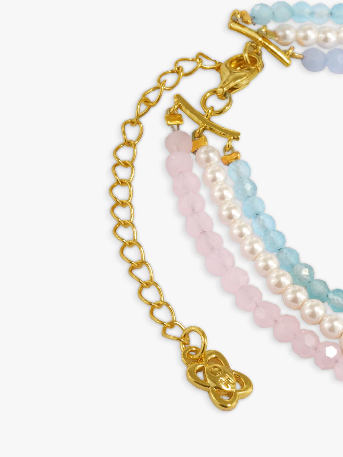 Ottoman Hands waterproof layered beaded necklace gold (British brand)
