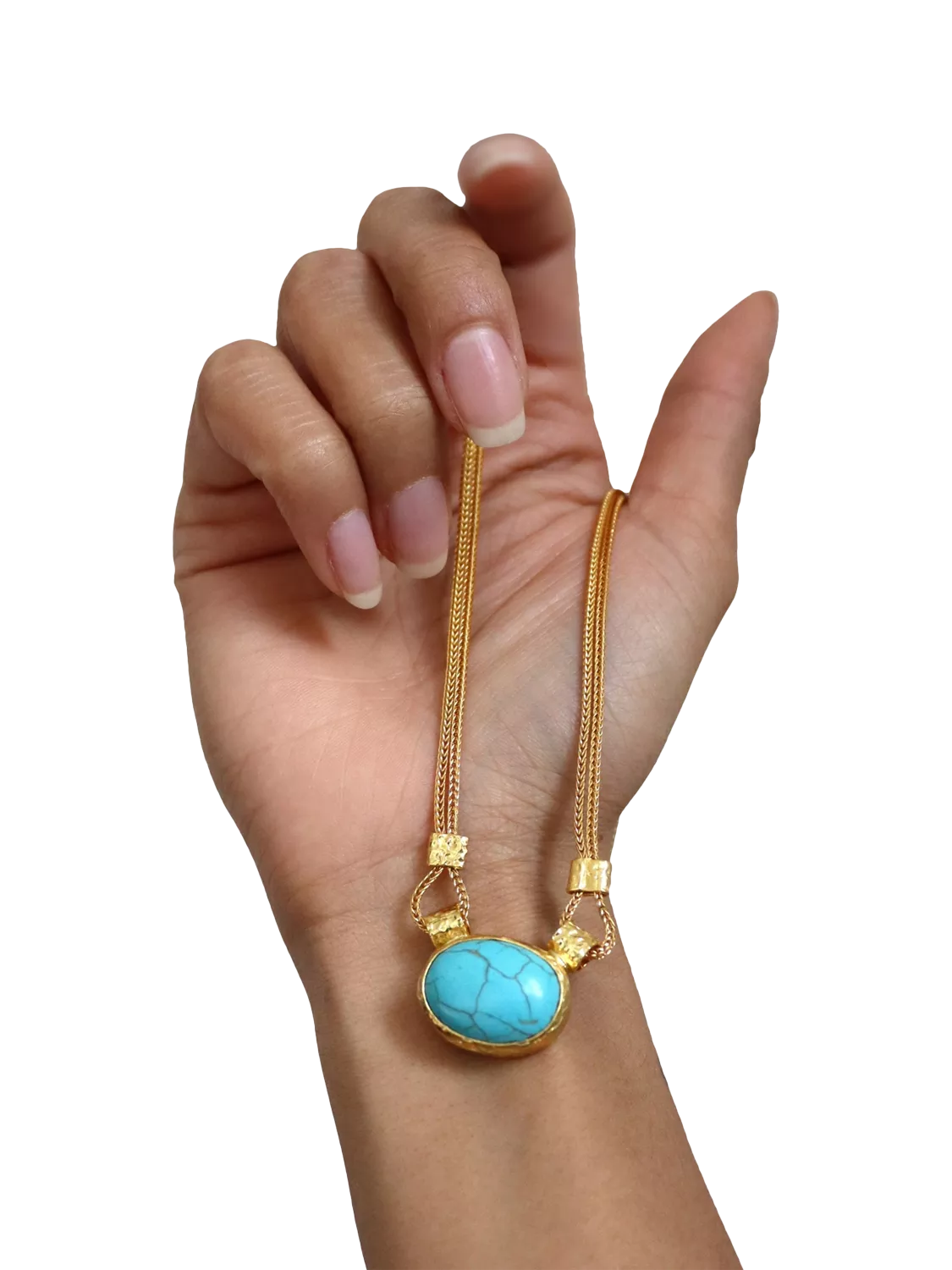 Ottoman Hands Daphne Turquoise Gold necklace - British product