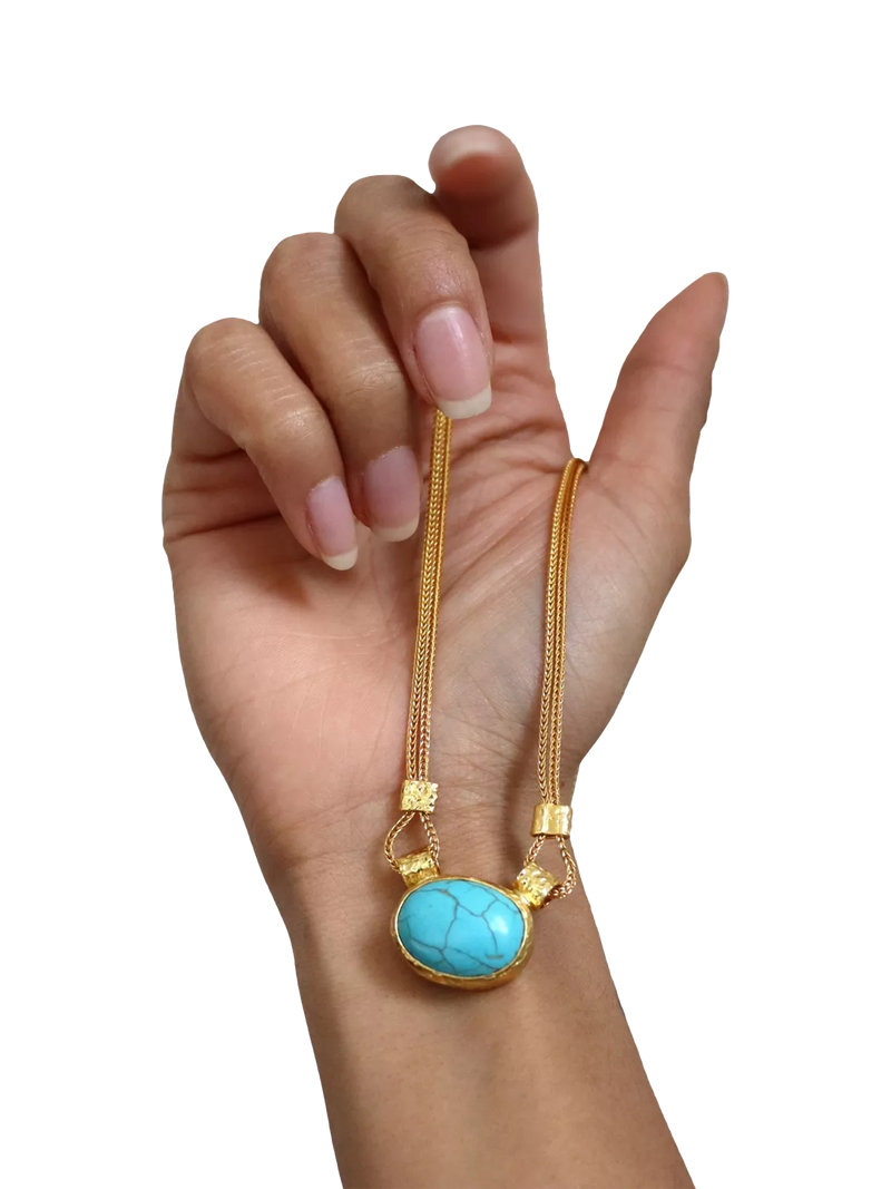 Ottoman Hands Daphne Turquoise Gold necklace - British product