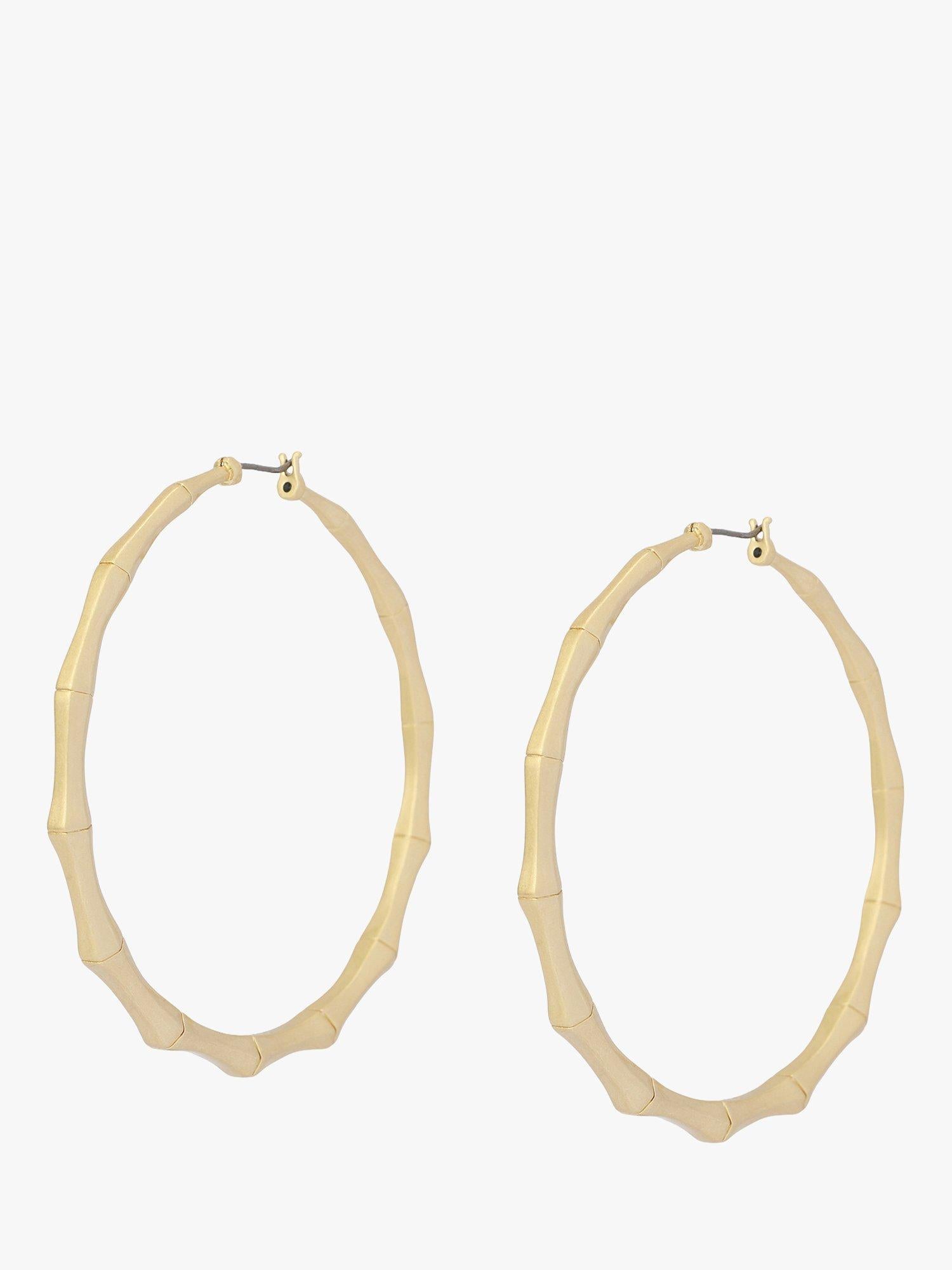 AllSaints large bamboo hoop earrings gold, UK version