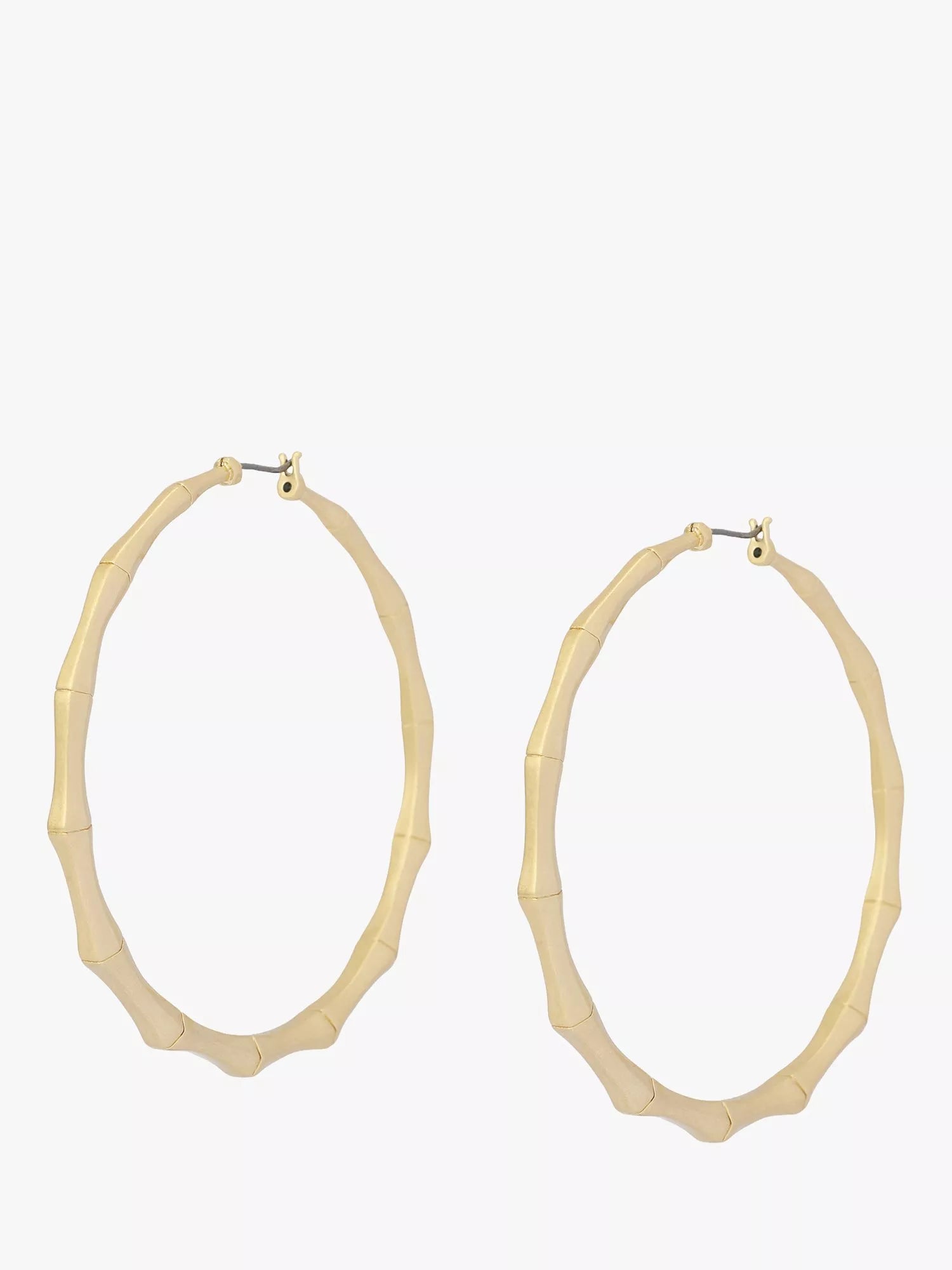 AllSaints large bamboo hoop earrings gold, UK version