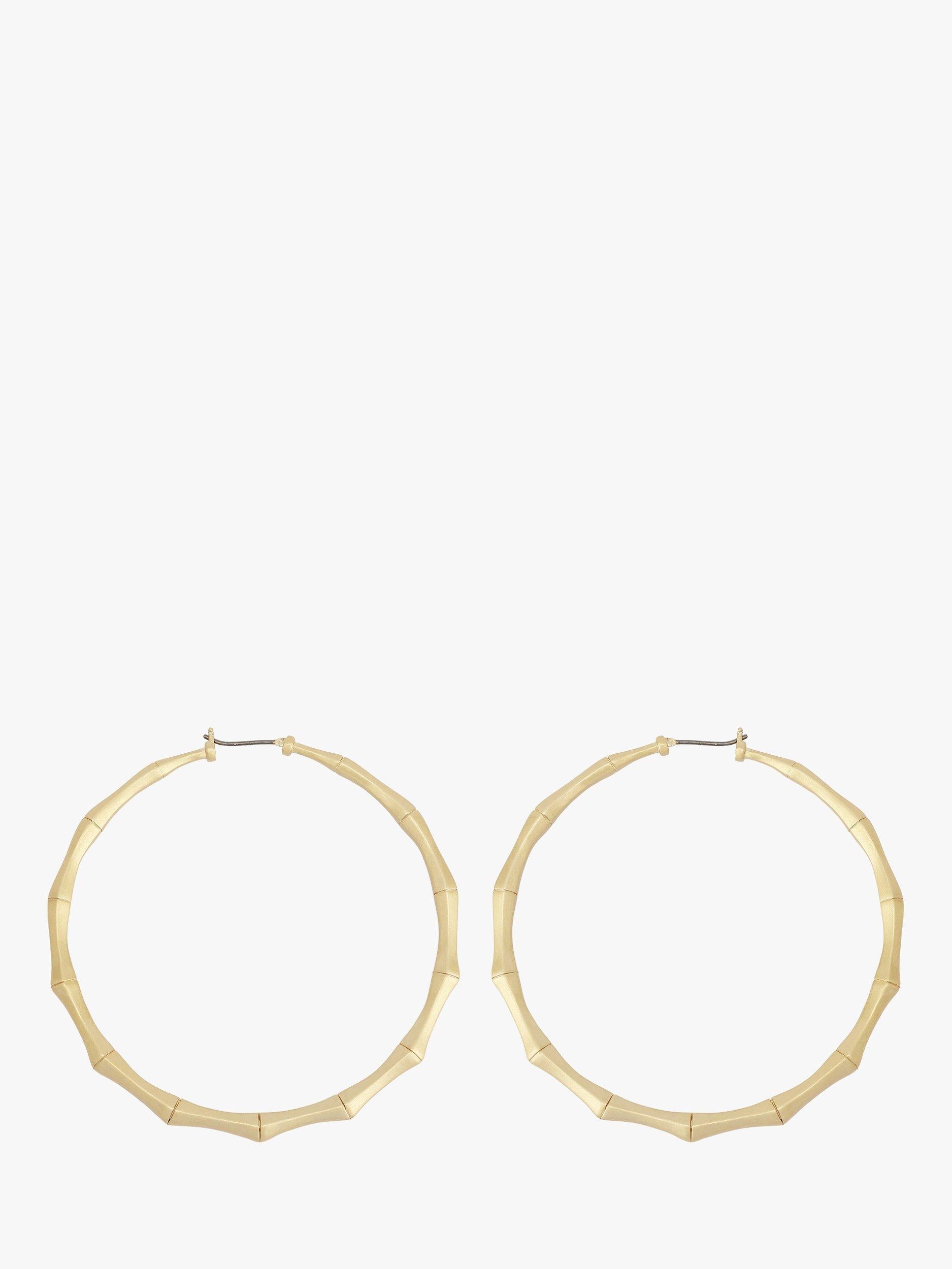AllSaints large bamboo hoop earrings gold, UK version