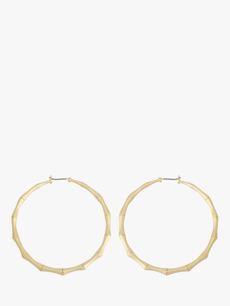 AllSaints large bamboo hoop earrings gold, UK version