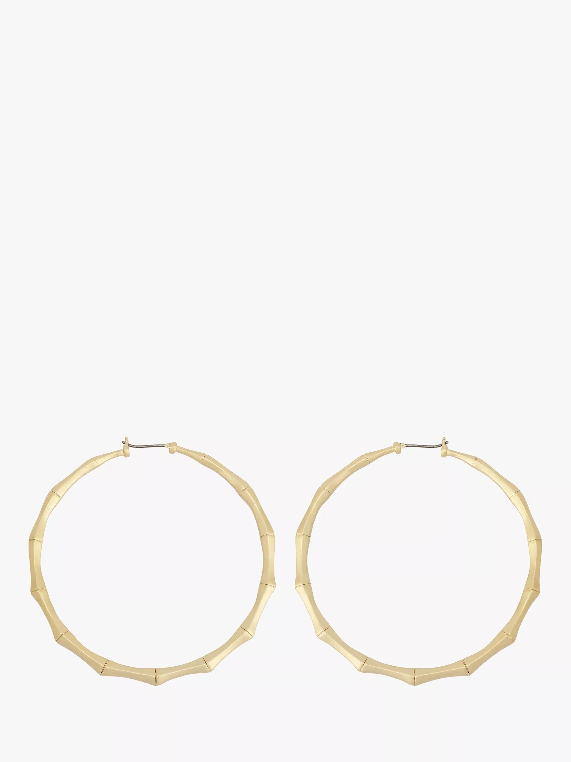 AllSaints large bamboo hoop earrings gold, UK version