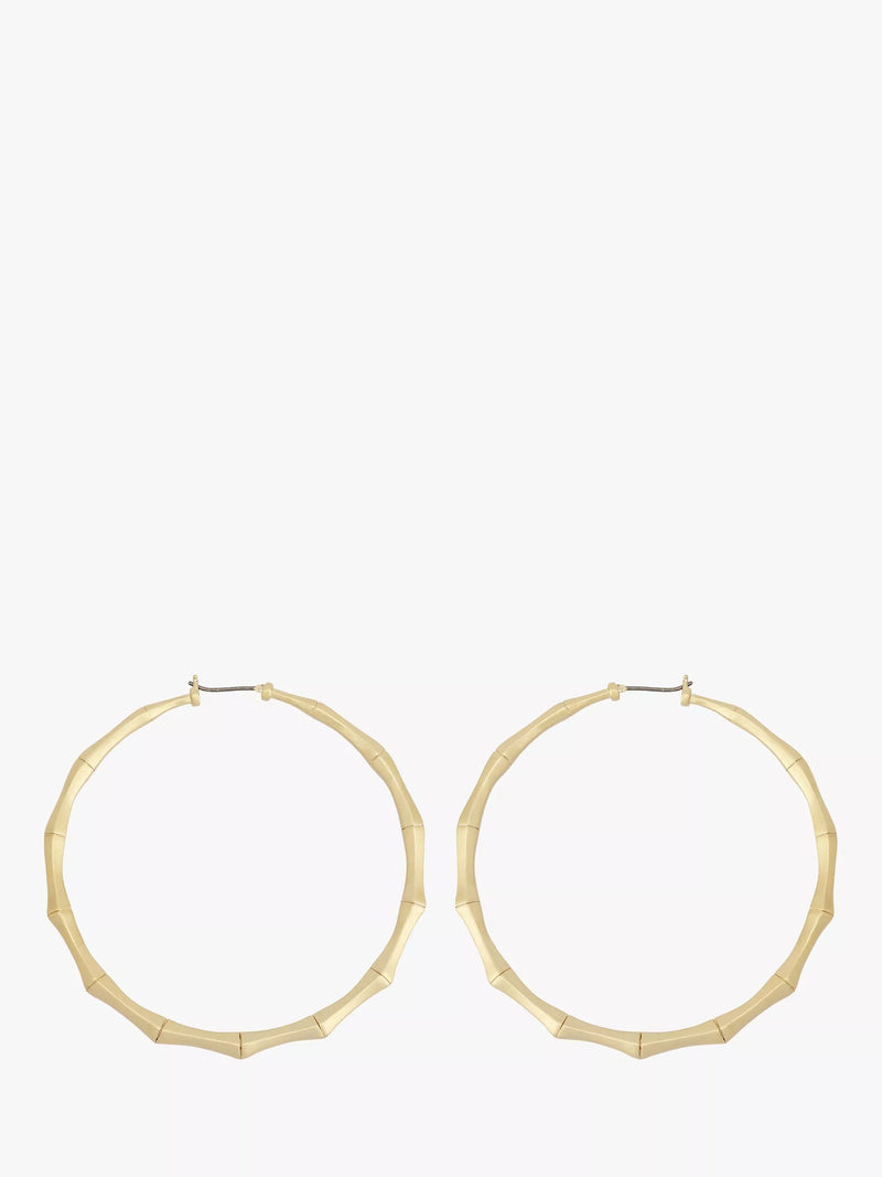 AllSaints large bamboo hoop earrings gold, UK version