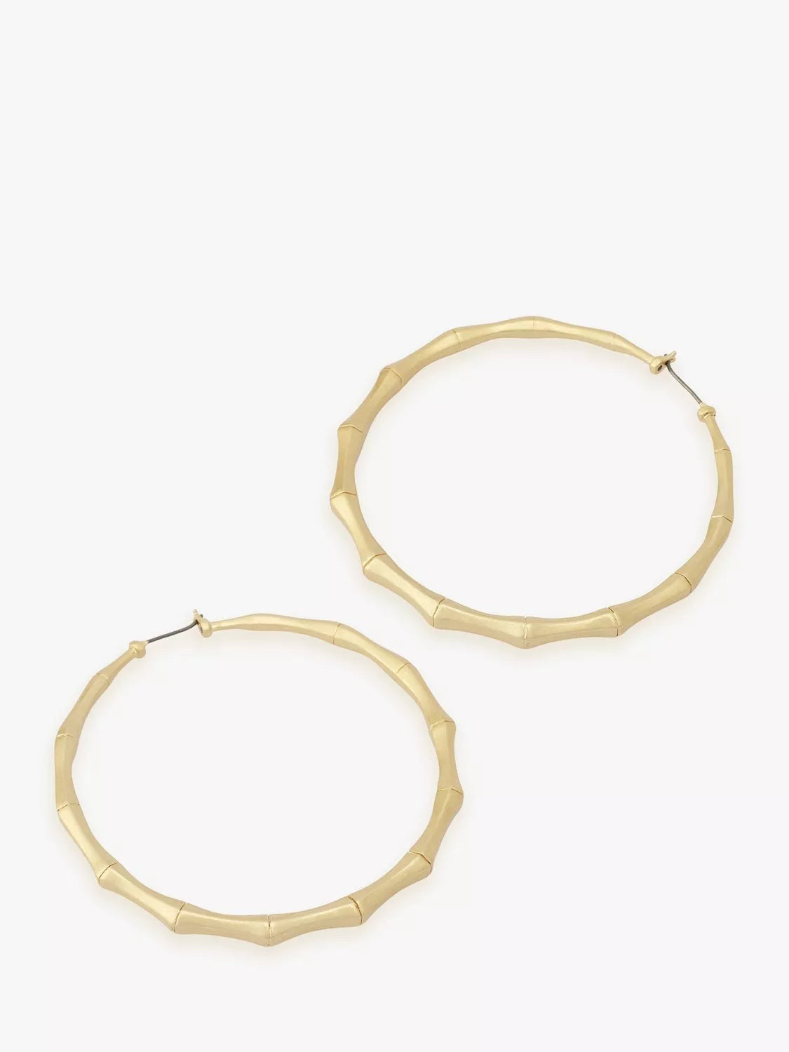 AllSaints large bamboo hoop earrings gold, UK version